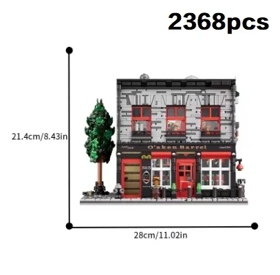 MOC-192396 빌딩 블록 세트 뱀파이어 하우스 작은 펍 벽돌 건축 모델 교육 생일 할로윈, 크리스마스 선물