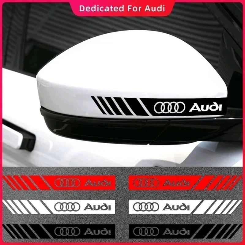 

S5 Cars 2025 A4 A6 A8 For Audi 2PCS Car Styling Rearview Mirror Decoration Sticker Vinyl for Audi Sline QUATTRO RS A3 A4 B8 8P