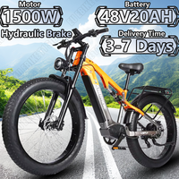 RANDRIDE YX80 Electric Bicycle 1500W Motor 48V20AH Lithium Battery Electric Bike Hydraulic Brake 26*4 Inch Fat Tire Snow E-bike