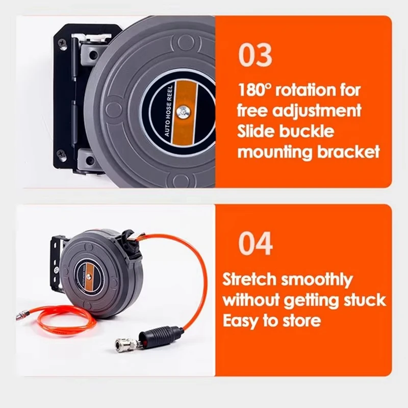 MAKE-Air Drum Automatische einziehbare Air Drum Schlauchtrommel Schlauchrolle Schlauchretraktorrolle für Autowäsche, Autoschönheit und Reparatur