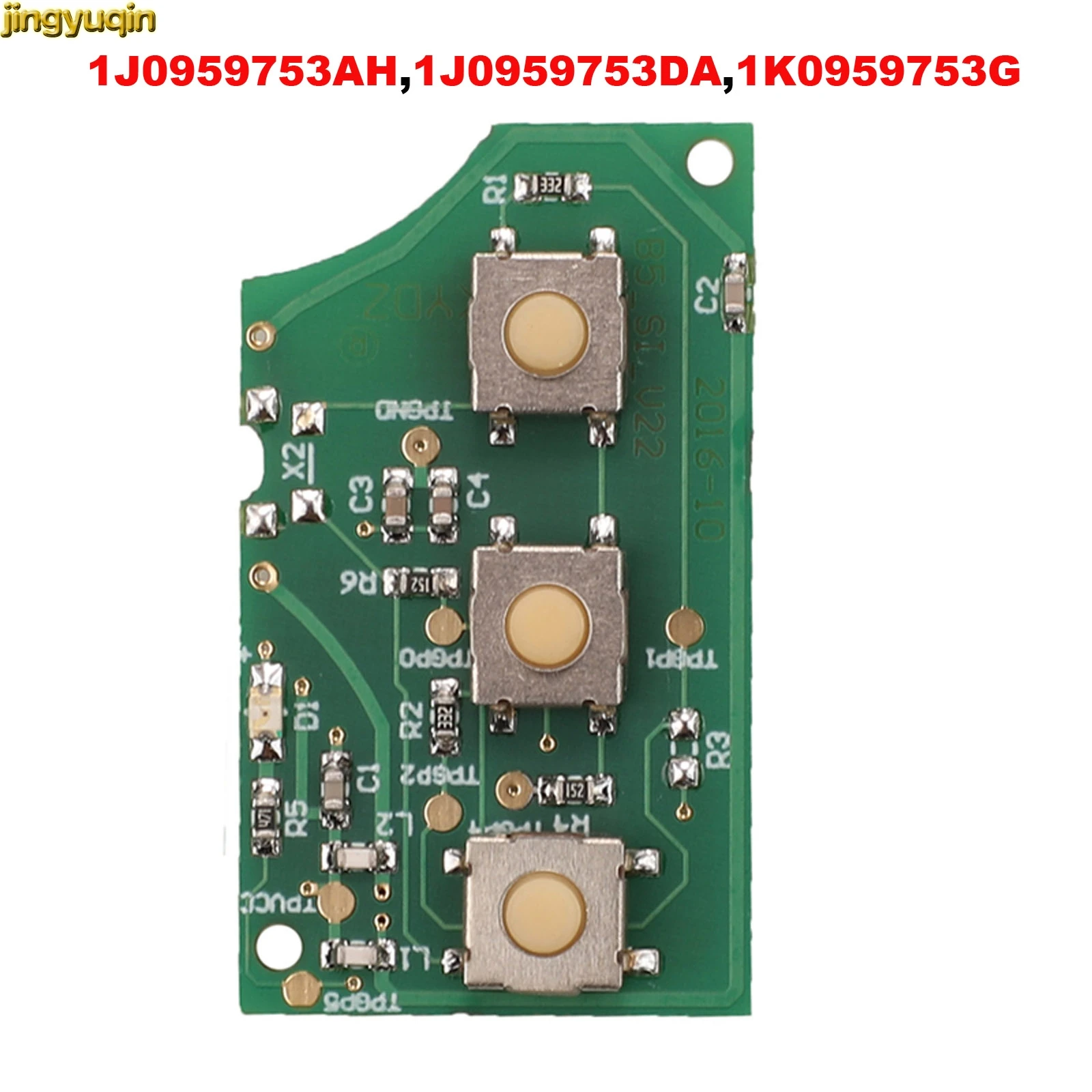 Jingyuqin placa de circuito de llave de coche con tapa remota 433mhz para VW Golf Passat Polo Jetta Touran Bora Sharan 1J 0959753 AH/DA 1K 0959753 G