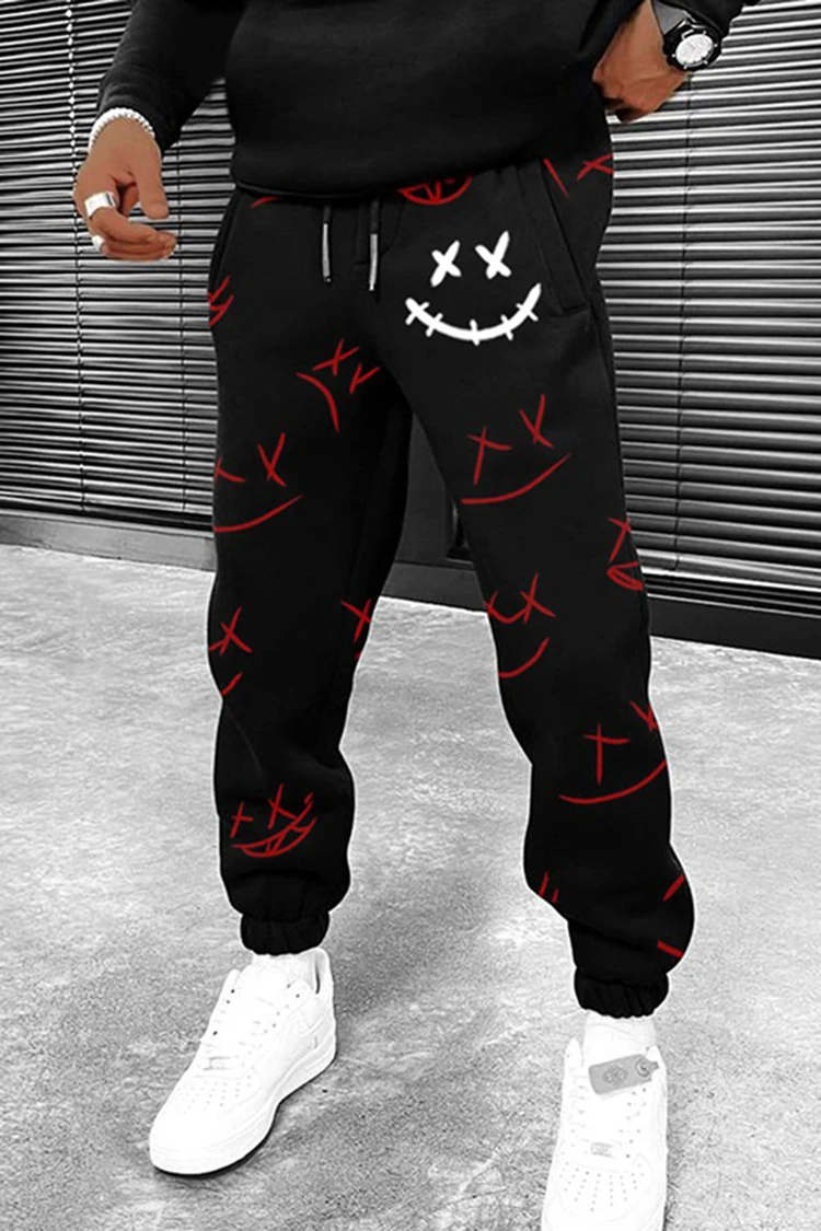 

Autumn Winter New Graffiti Drawstring Long Men's Sweatpants Joggers 3D Print Camo Trousers Mens Casual Pants