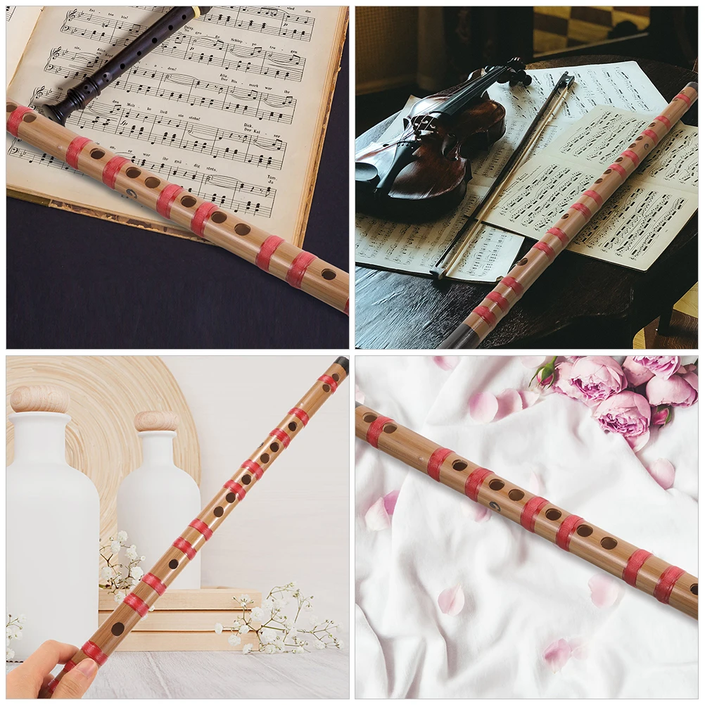 

Bamboo Flute Long Traditional Chinese Flute Beginner Musical Instrument Intonation Adjust Replaceable Film
