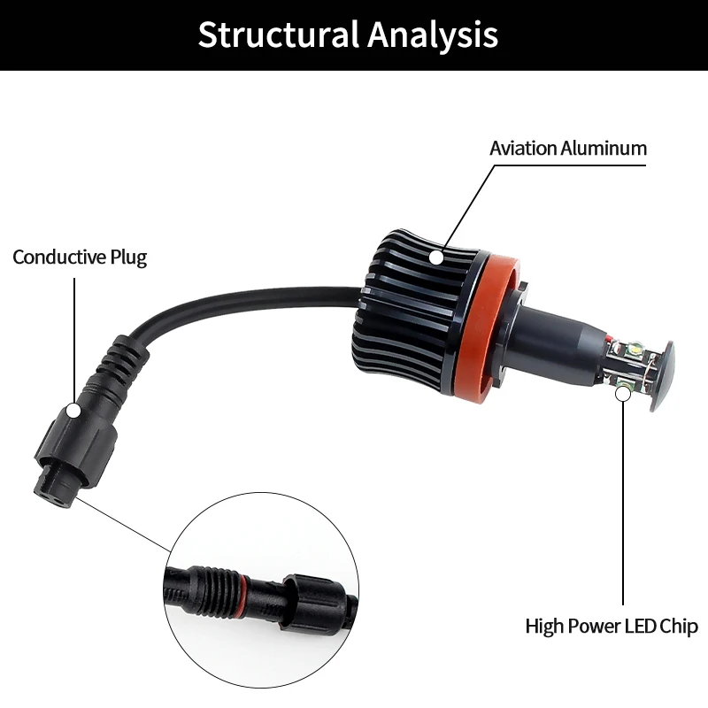 2 قطعة H8 20 واط LED عيون الملاك المصابيح الأمامية لسيارات BMW X-series E84 X1 2010 2011 2012 2013 عين الملاك LED DRL سيارة هالو أضواء لسيارات BMW
