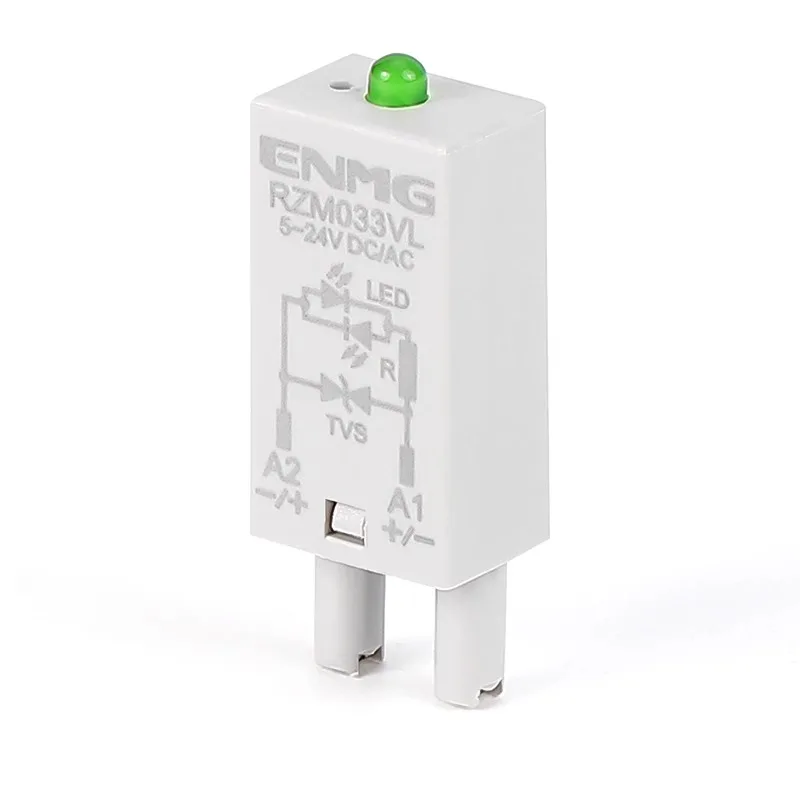 ENMG Relay Surge Overvoltage Protection Module RZM033VL 5-24VDC/AC with Indicator Light, Surge Protection for Relays, Overvoltag