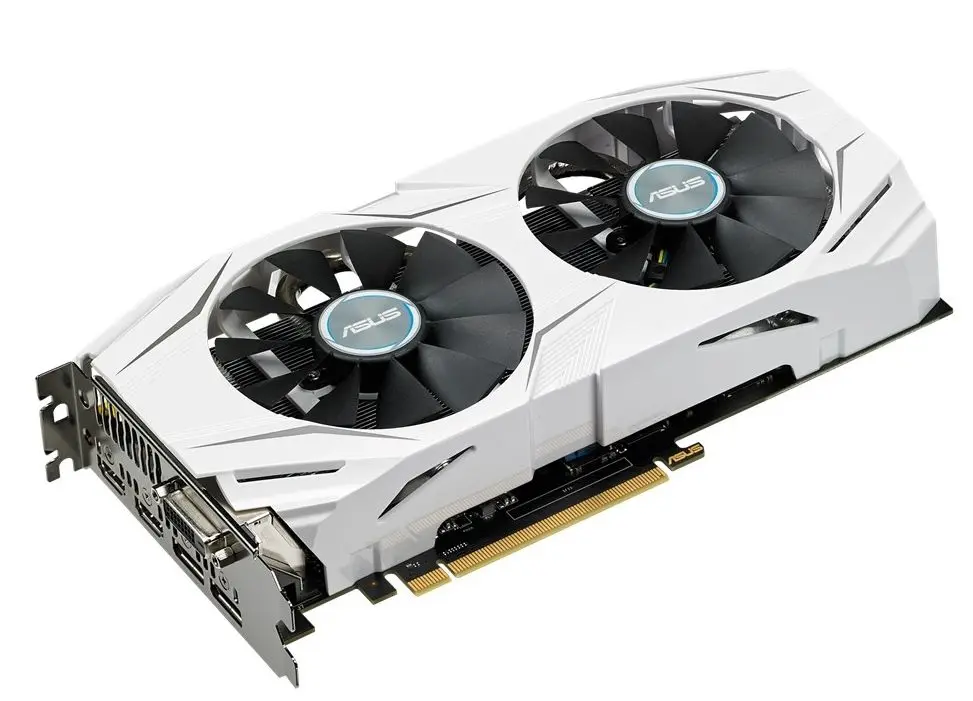 بطاقة رسومات ASUS DUAL GTX1070 O8G GDDR5 8GB 256bit 1070 تدعم PCI-E 3.0 HDMI DP DVI 8pin مروحة مزدوجة تبريد كمبيوتر مكتبي