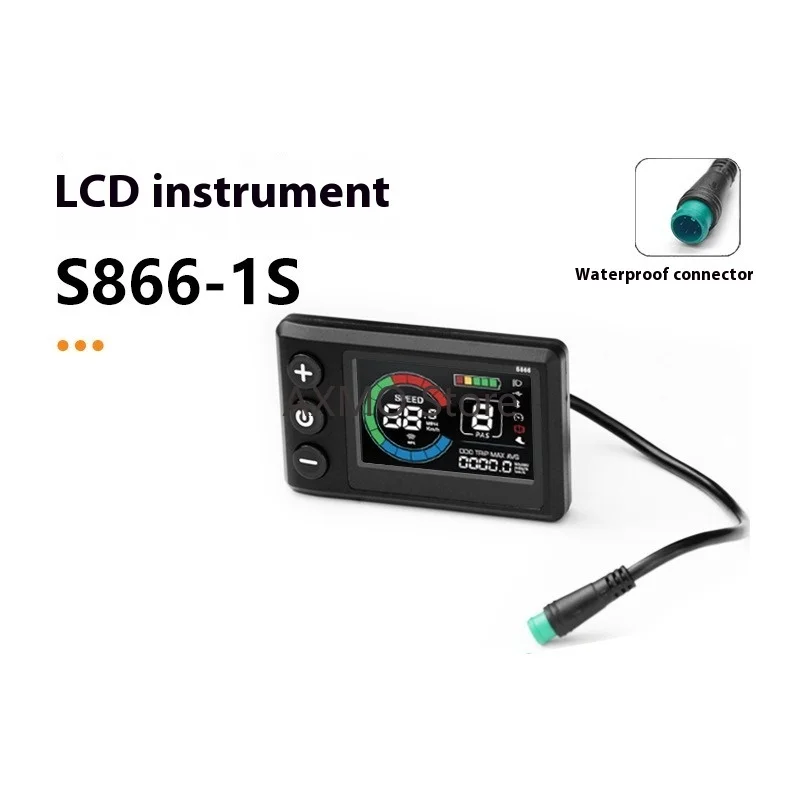 

S866-1S E-Scooter LCD Display Meter 5 Pin Waterproofing Wire Lightweight Durable Easy Using with USB Port for Electric Scooter