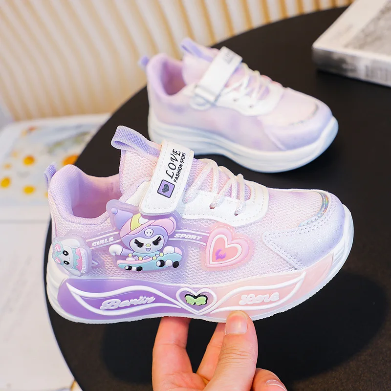 

Hot Sanrio Girl Kuromi Kawaii Fashion Leisure Sneakers Student Spring and Autumn Seasons Anime Cartoon Child Clunky Sneaker New