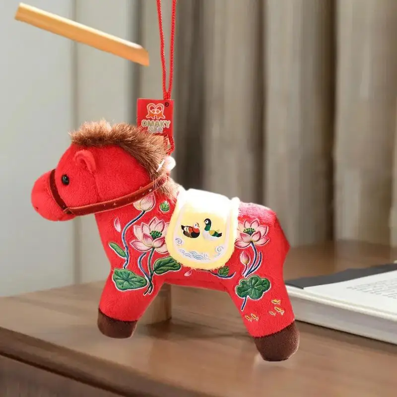 พวงกุญแจตุ๊กตาโพนี่การ์ตูนน่ารัก จี้ม้าตามปีนักษัตร ของตกแต่งกระเป๋า พวงกุญแจรถยนต์ ของที่ระลึกปีใหม่