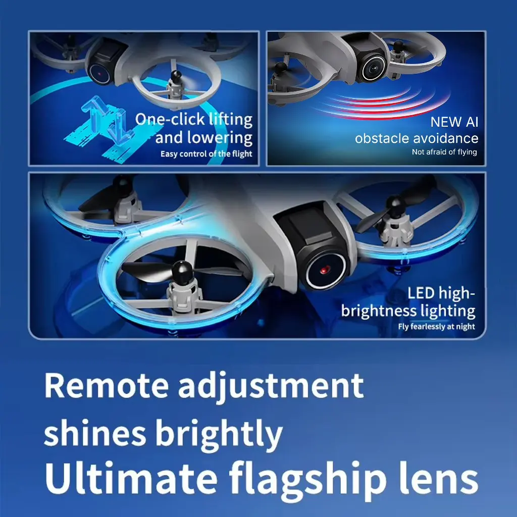 Dron T3 2026 Actualizado con Cámaras Duales HD, Dron 8K FPV con Obstáculos Inteligentes, Retorno con un Clic y Luces LED, Mini Quadcopter RC de Juguete