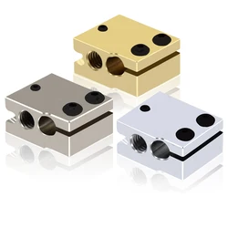 E-3D Volcano Heat Block Copper Brass Plated Heating Block F E-3D V6 PT100 Sensor/Thermistor Cartridge Extruder 3D Printer Parts