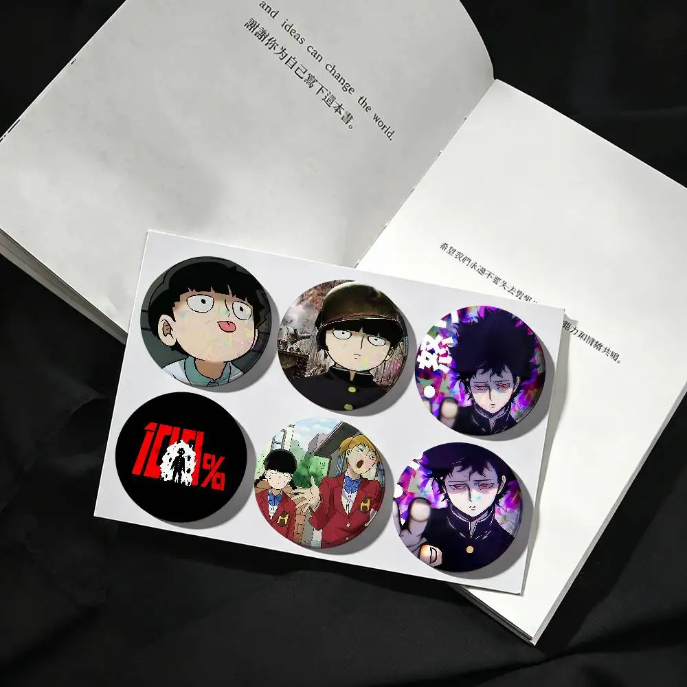 Anime-M-MOB-P-PSYCHO-100 Badge Pins For Friend, Backpack, Clothing, Collectible Accessories, Jewelry Gift