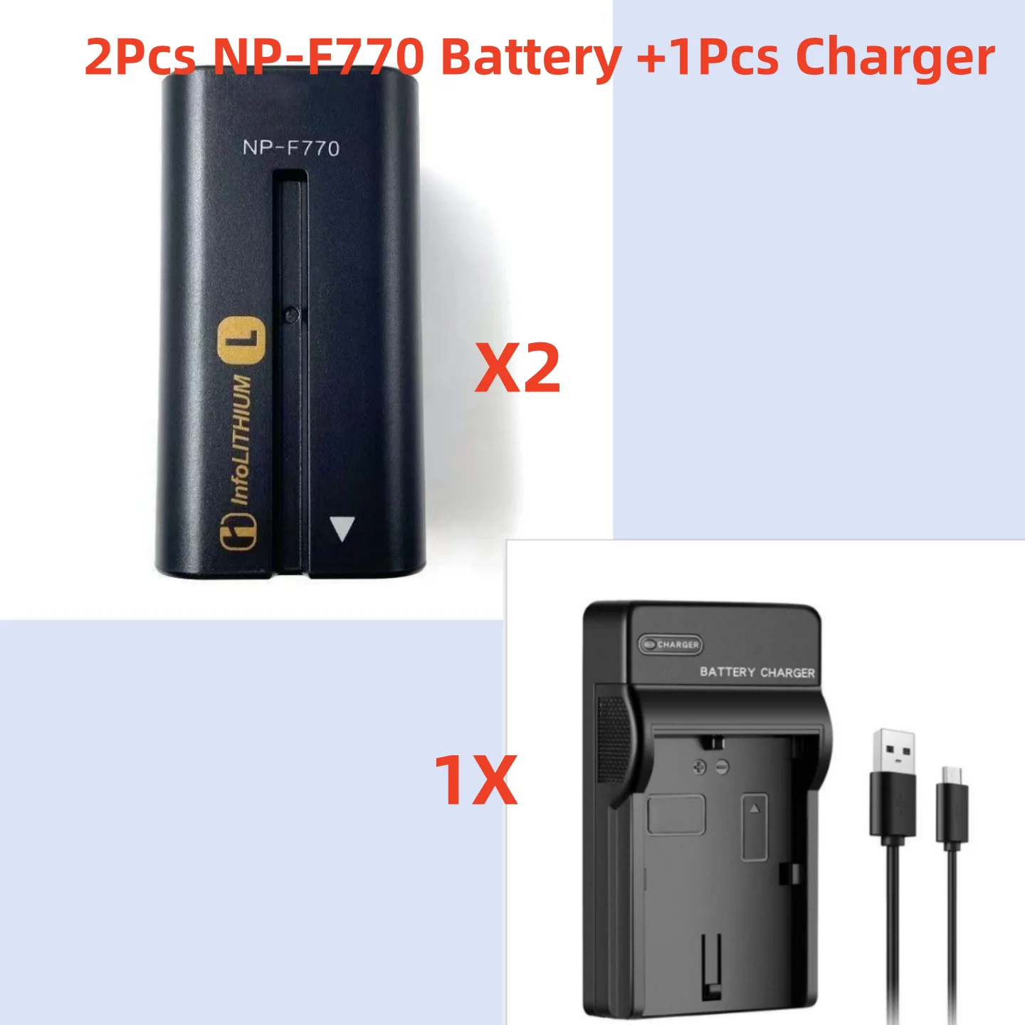 high-performance NP-F770 NP F770 NP F300 Camera Battery For Sony NP-F550 F570 NP-750 YONGNUO Camera Lights USB Battery Charger