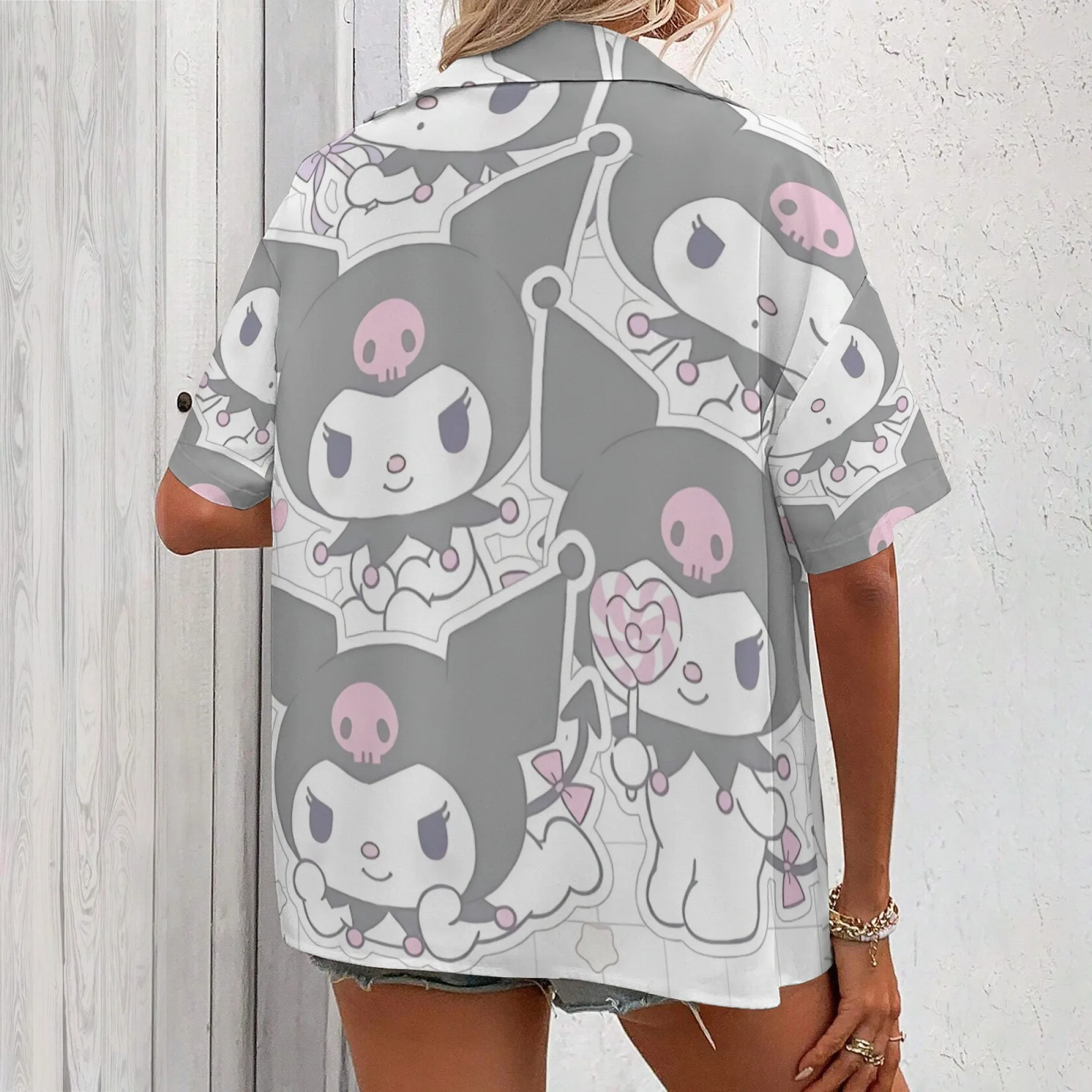 Kaus Kuromi Kaus Grafis Pakaian Wanita Kaus Kuromi Kaus Besar Uniseks Lengan Panjang Kaus Pakaian Wanita untuk Wanita