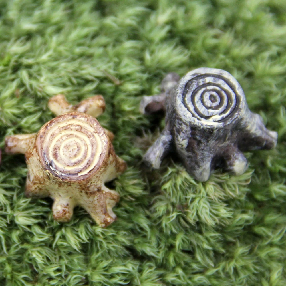 

12Pcs Cartoon Tree Stump Resin Miniature Root Stump Decoration for Mini Garden Fairy World Micro Landscape Ornament