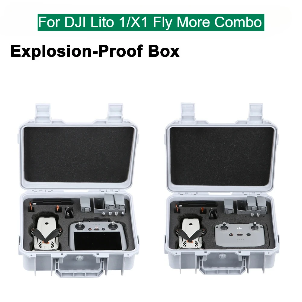 

For DJI Lito X1 / Lito 1 Fly More Combo Explosion-Proof Storage Box Hard Shell Case Shockproof Carrying Bag