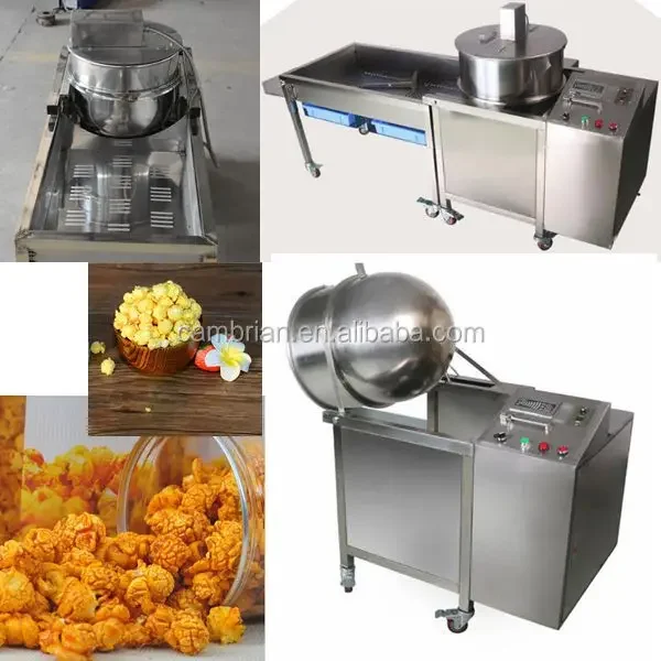 New design multi flavoured kettle corn popcorn machine industrial popcorn puffing machine