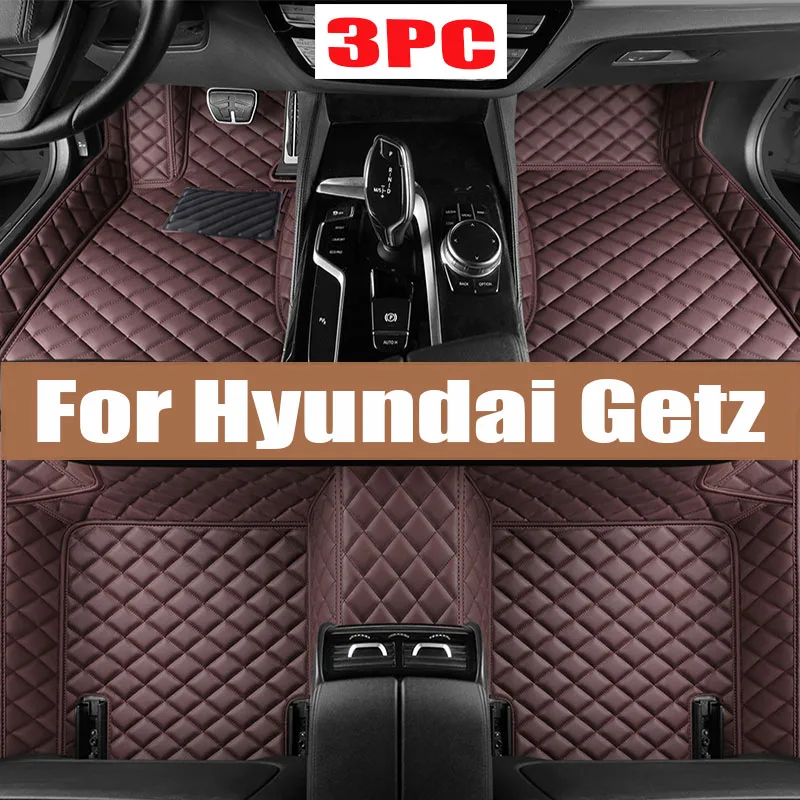 Car Floor Mats For Hyundai Getz Prime Click Inokom TB 2002~2011 Rugs Luxury Mat Protective Pad Leather Carpets Car Accessories