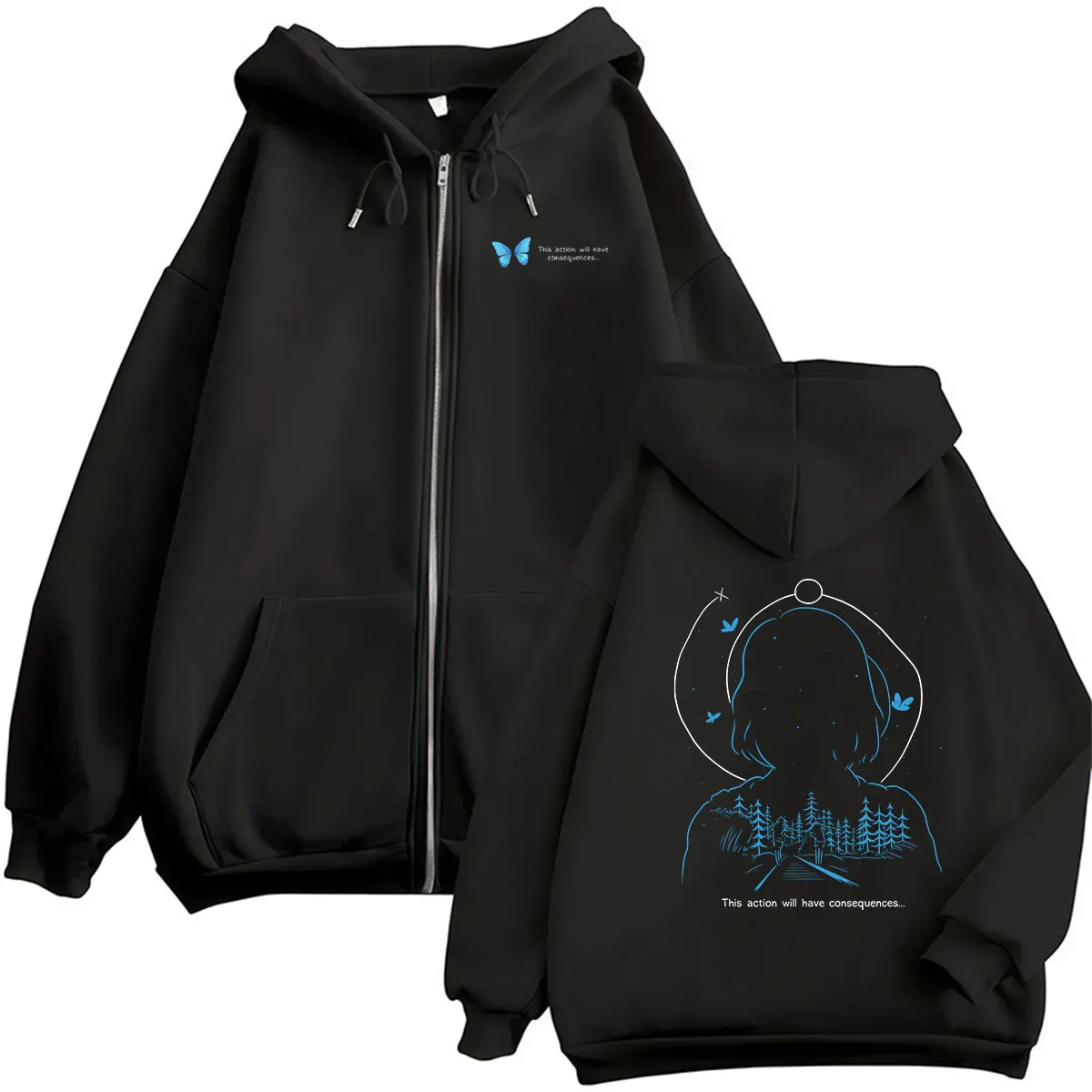 Game Life Is Strange Print Zipper Hoodie Men Women Coats Long Sleeve Fashion Clothing Sweatshirt Retro Aesthetic Pullover Hooded