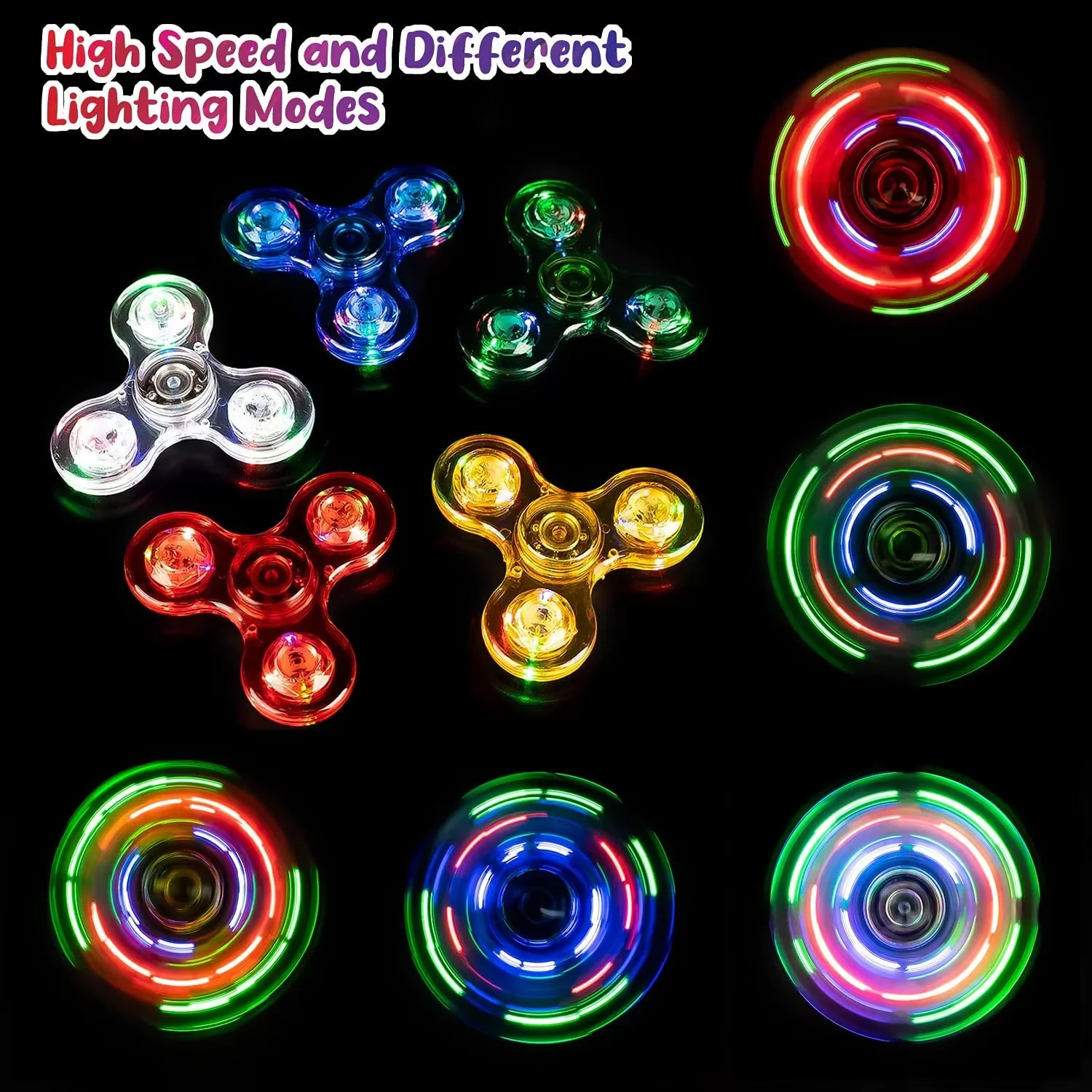 NIEUWE Kristal Lichtgevende LED licht Fidget Spinner Hand Top Spinners Glow in Dark Stress Relief Speelgoed Kinetische Gyroscoop voor Kinderen