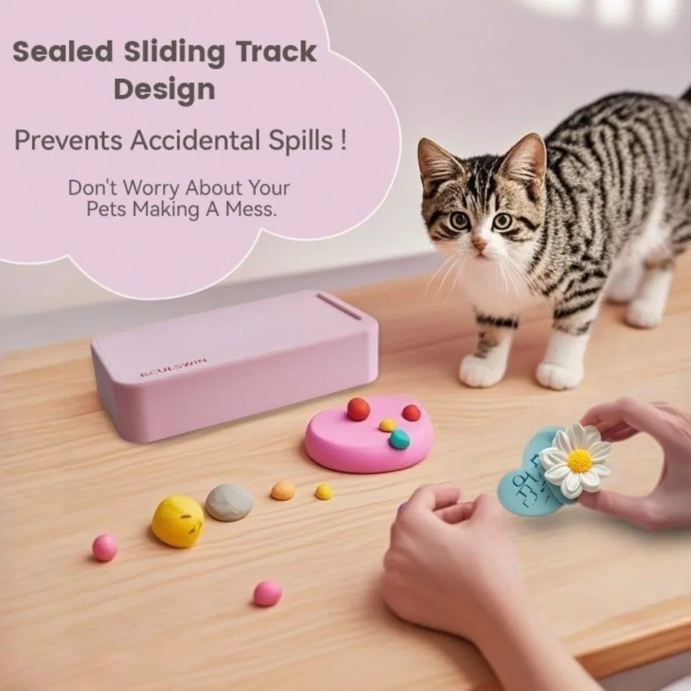 Non-Stick Polymer Clay Cutter Tool With Brush Sliding Lid Polymer Clay Crafting Tool Practical Clay Cutting Aid