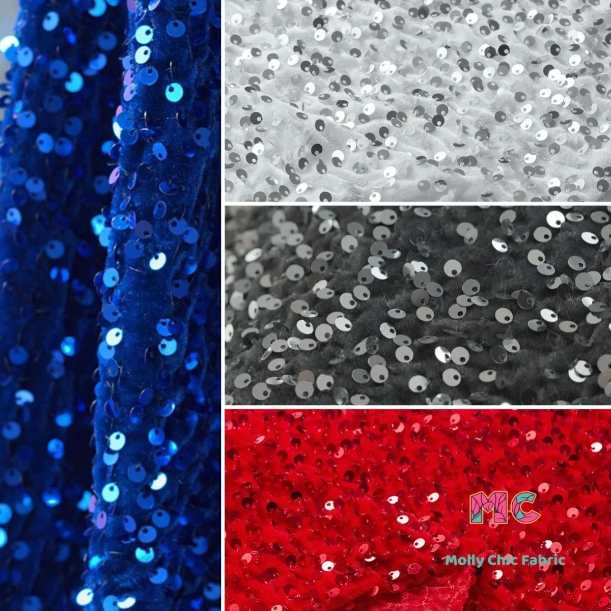 Elastic Velvet 5MM Three-dimensional Sequin Fabric Soft Elastic Sewing Cheongsam Evening Dress DIY Tablecloth Decorative Fabric