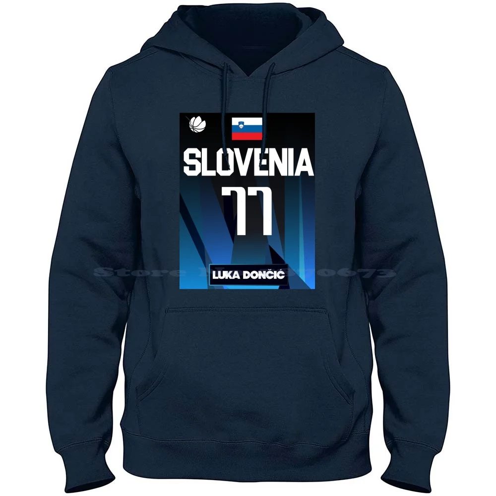 

Luka Doncic 2021 Slovenia Jersey Fan Design 100% Cotton Hoodie T Shirt Luka Doncic Basketball Flag Of Slovenia Slovenian Pride