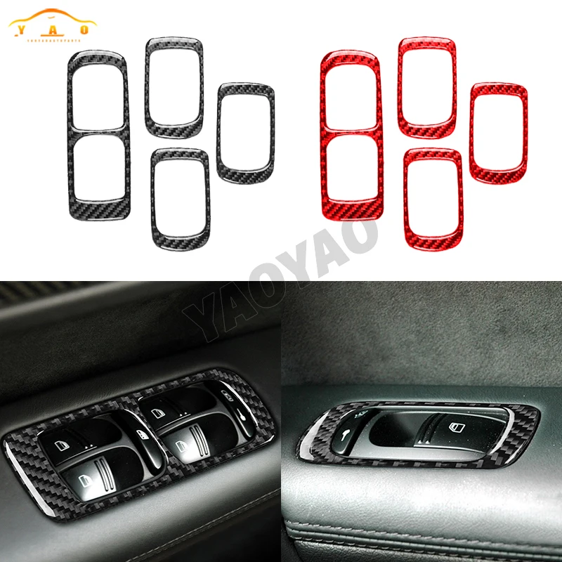 

Carbon Fiber Window Lifting Button Frame Panel Trim Sticker For Porsche Cayenne S GTS Turbo 2003-2010 Car Interior Accessoires