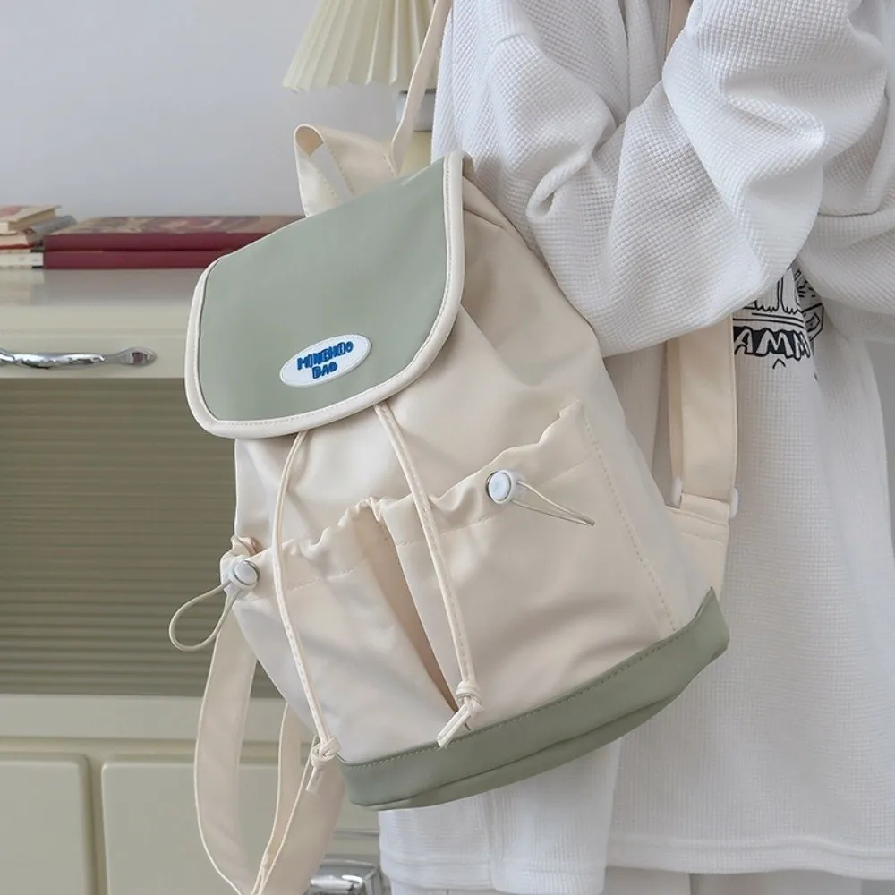 

Портативный нейлоновый рюкзак на шнурке, красочная сумка на плечо в корейском стиле, большая вместимость, несколько карманов, школьная сумка для студентов, подарок