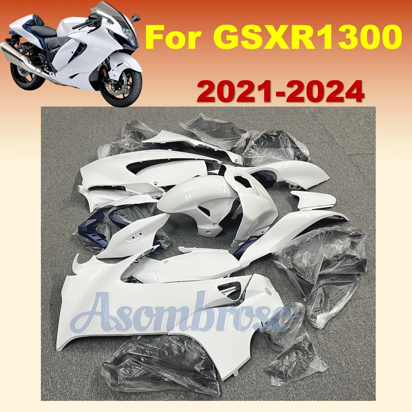 New ABS Body set For GSX1300R 2021 2022 2023 2024 GSX-R1300 21 22 23 24 GSX 1300R Hayabusa Motorcycle  White  Fairing kit