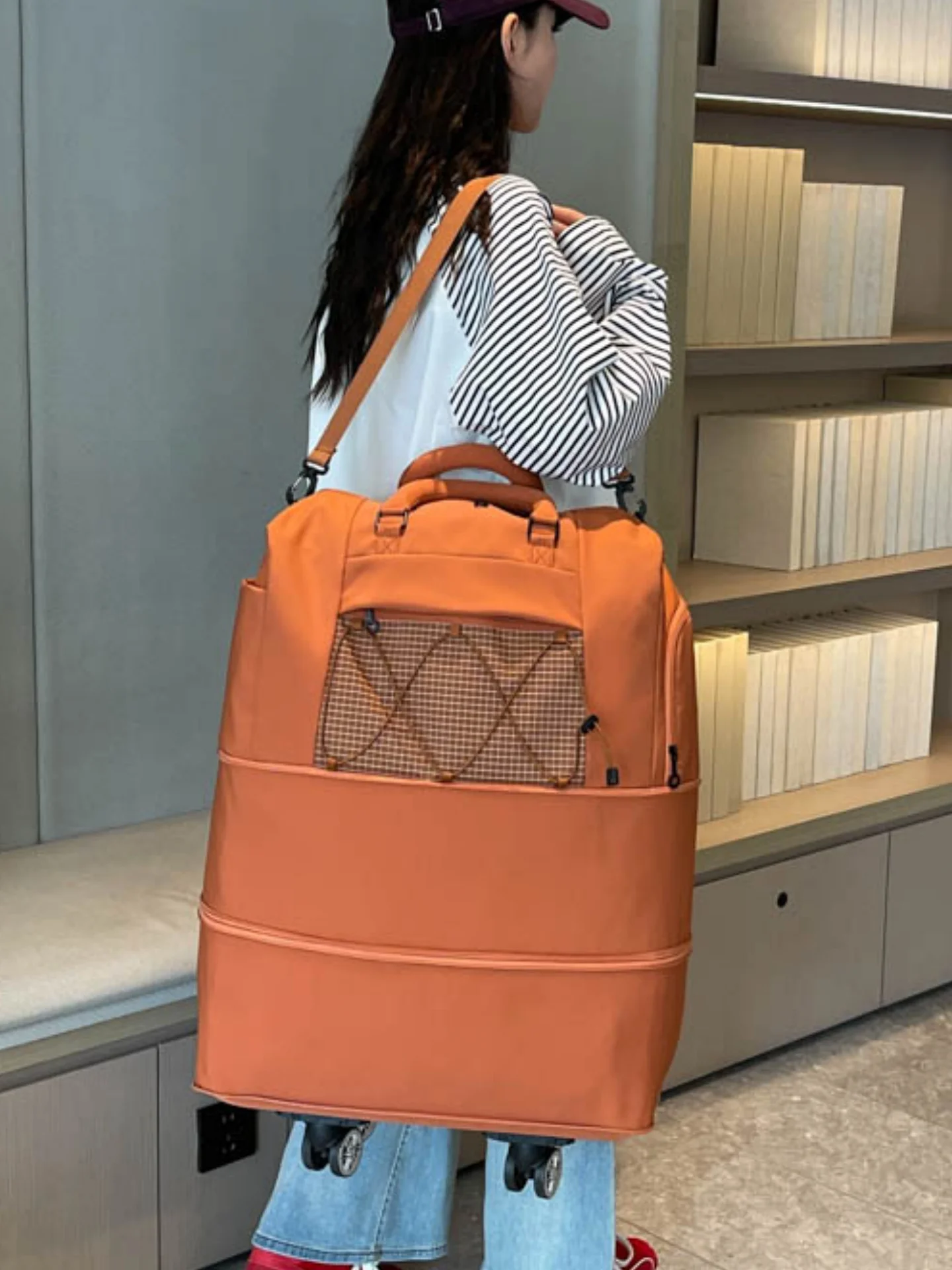 multi-functional-expandable-wheel-travel-bag-fitness-men's-women's-large-capacity-boarding-luggage-bag-pregnancy-storage-handbag