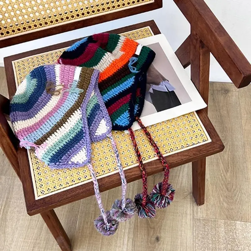 Soft Comfortable Hat Children's Fashion Hat Personality Knitted Hat with Bows for Women and Kids Y08E