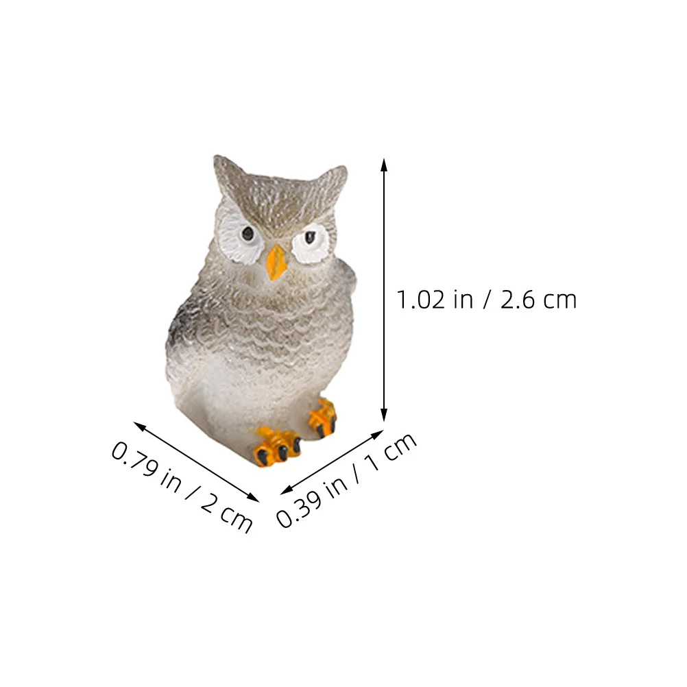 12 pièces de micro-paysage en mousse, mini hiboux en résine, ornements compacts et mignons, décorations d'animaux pour la maison, le jardin, le bureau
