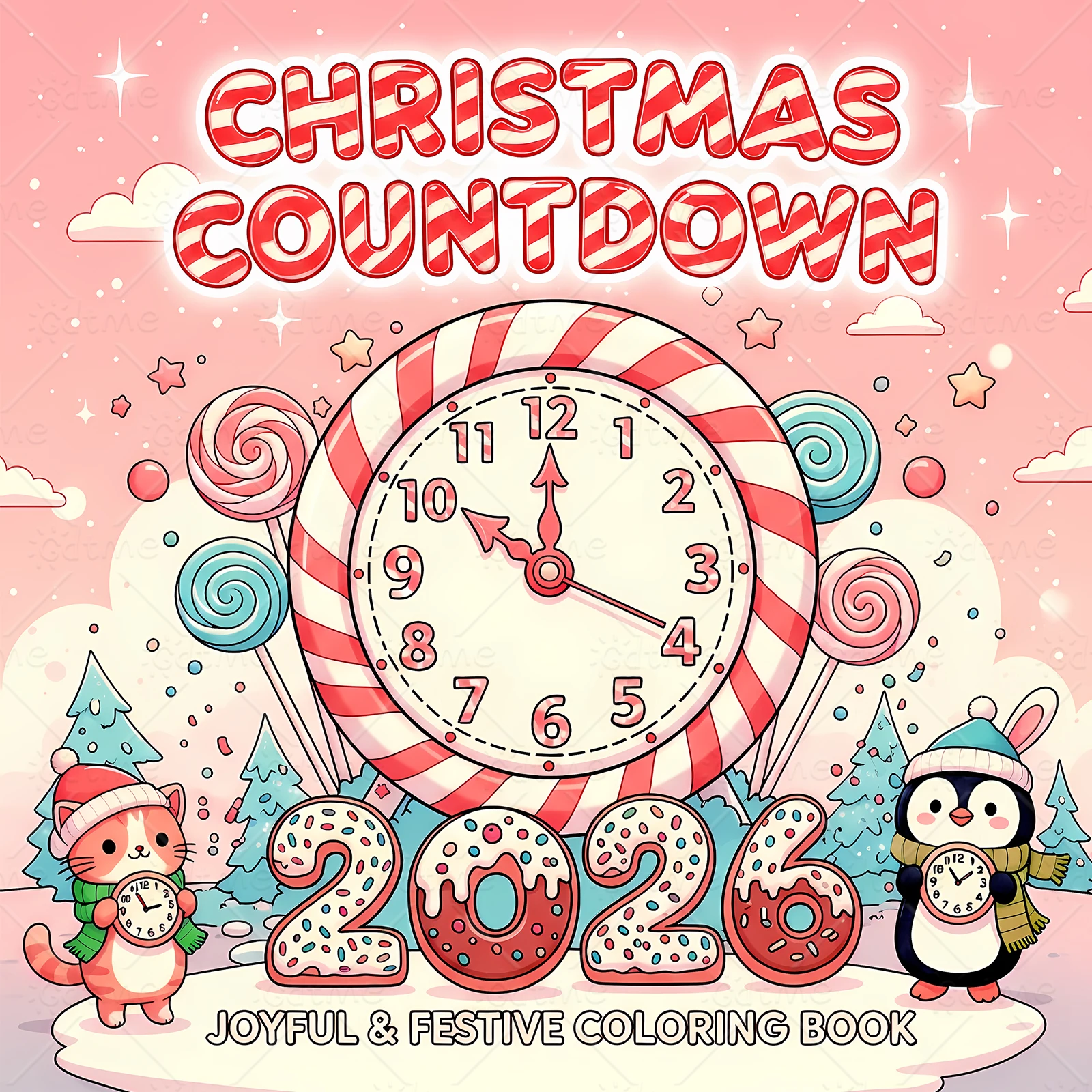 CHRISTMAS COUNTDOWN Bold-easy Patterns Coloring Book for Adults Horror Drawing Book Perfect Gift for Party and Birthday