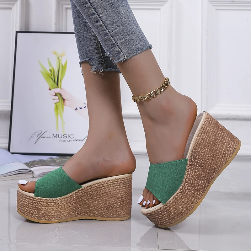 New Summer Women's Sandals Peep-Toe Shoes Woman High-Heeled Platfroms Casual Wedges for Women High Heels Shoes Platform Slipper