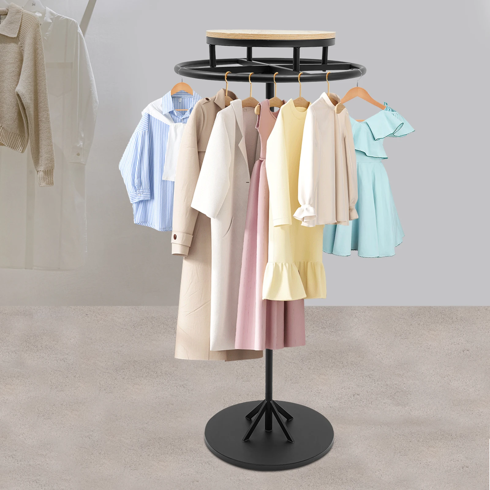 

Clothing Store Circular Bracket Floor Standing Clothes Hanger Spiral Skirt Rack, Used for Displaying Clothing and Supplies