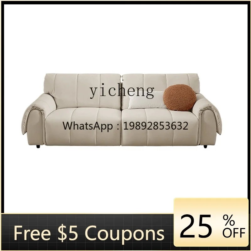 

ZTqh Simple Cream Style Tofu Block Fabric Sofa Cat Scratch Cloth Cloud Sofa Large Sitting Deep Living Room