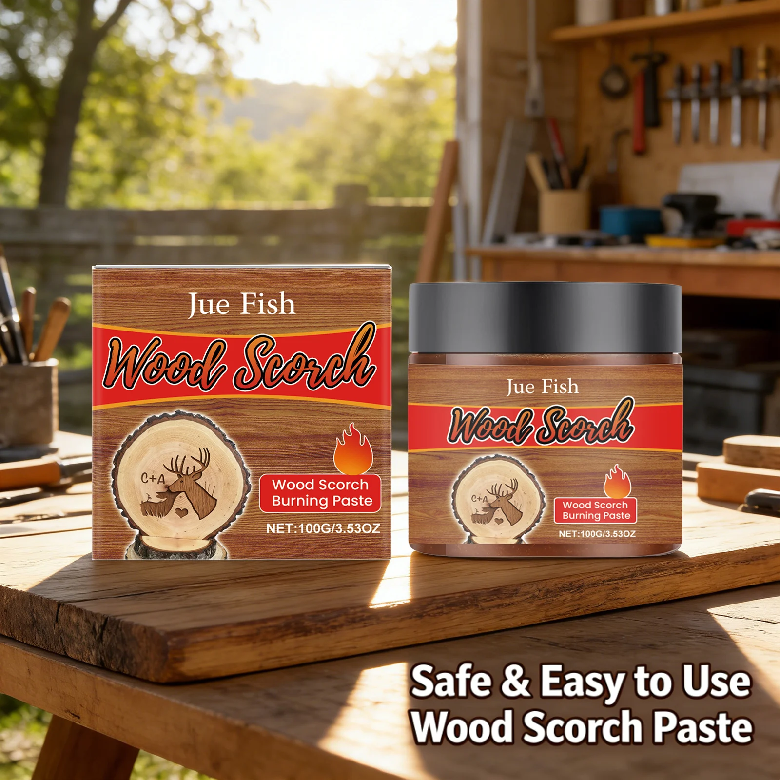 Wood Scorch Burning Paste DIY Pyrography Handmade Personalization Stimulate Creativity Interesting Combustion Effect Unique Gift view 4