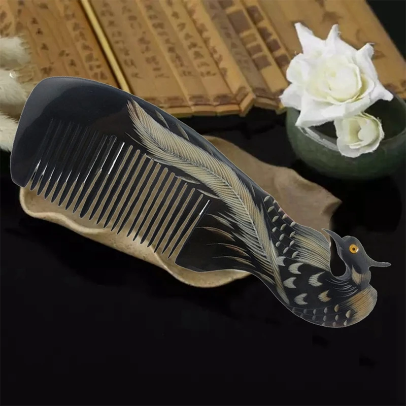 Retro OX Horn Comb Hair Brush Detangle Magic Anti-Static Comb Health Scalp Massage Combs