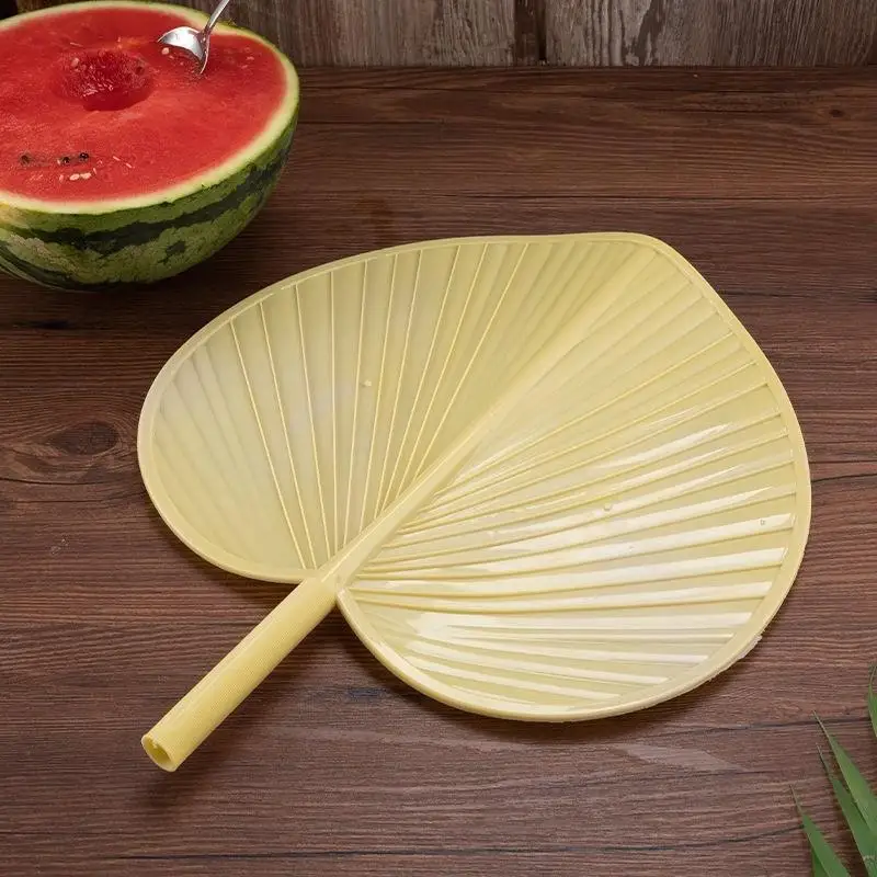 ●Plastic Artificial Palm-Leaf Fan Vintage Large Size Artificial Straw Fan Thickened Hand Fans Photo Props