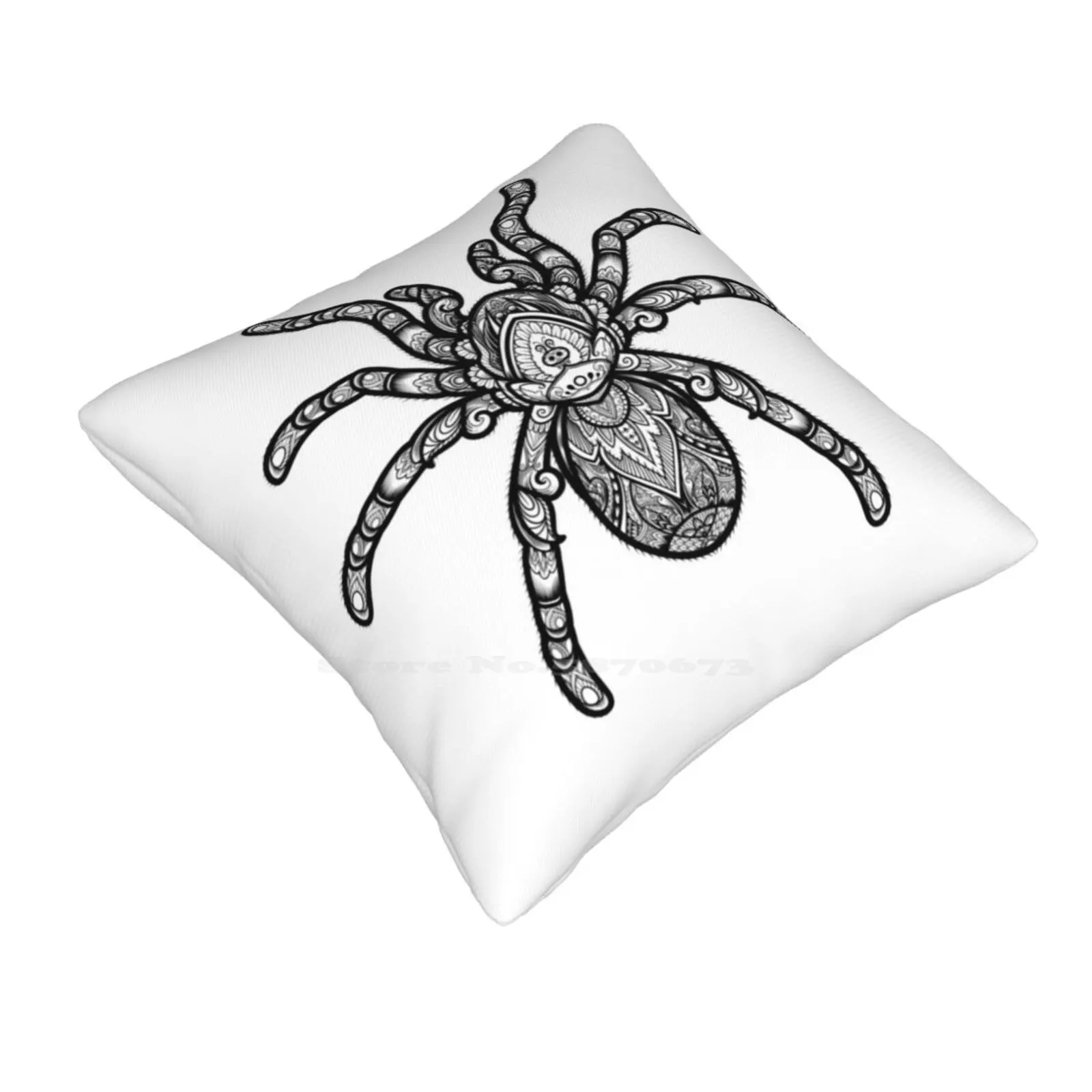 Ornate Tarantula Pillowslip Pillowcase Tarantula Spider Ornate Ornaments Monochrome Black White Animals Beast Insects Nature