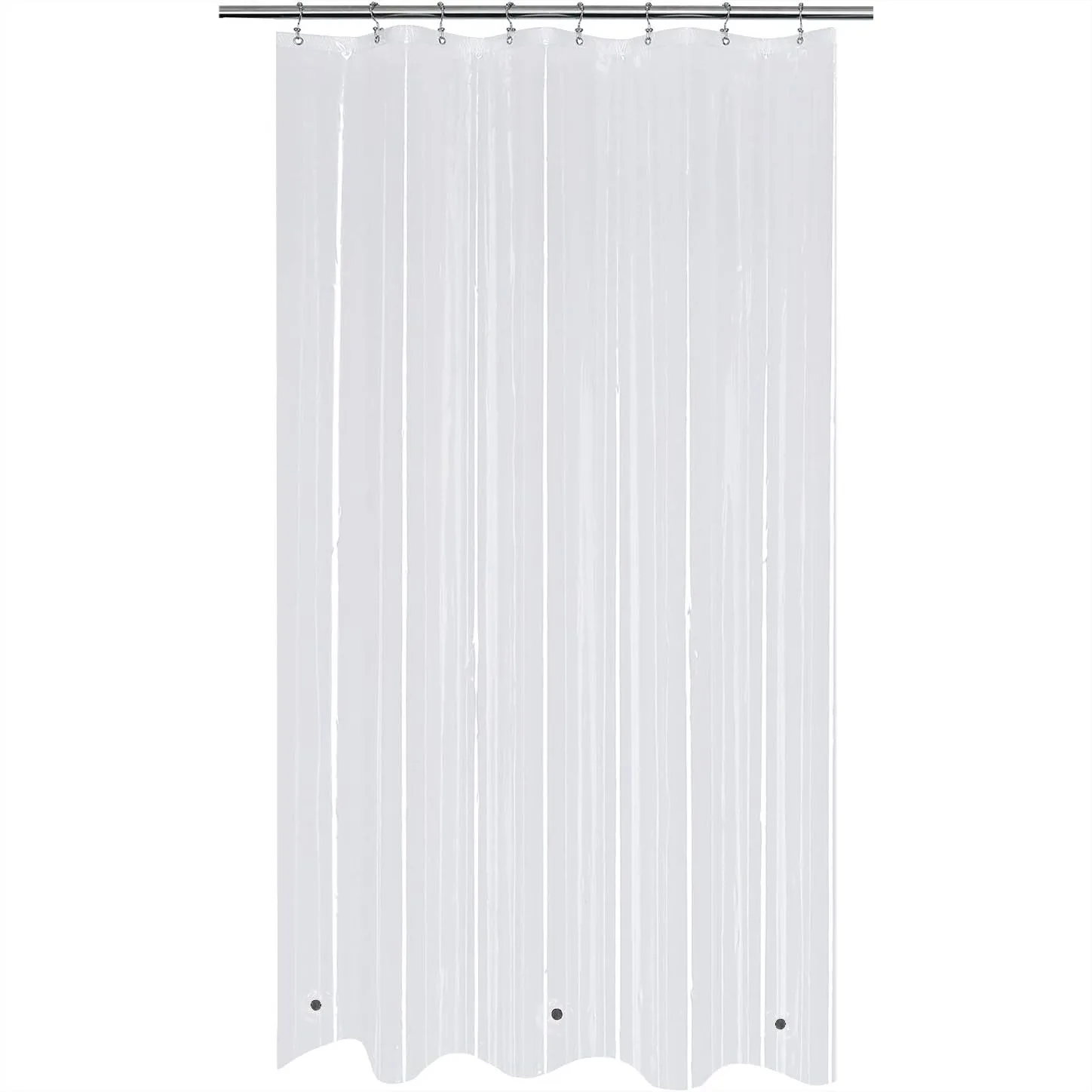 

PEVA Shower Curtain Liner 48x72, Heavy Duty with 3 Magnets, Waterproof Plastic, Clear