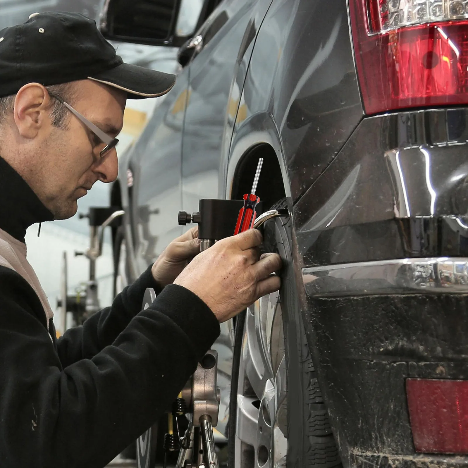 

1Set Tire Valve Core Remover Tool Durable Red Handle Valve Stem Puller Installer for Car Truck Motorcycle Atv Trailer Repair