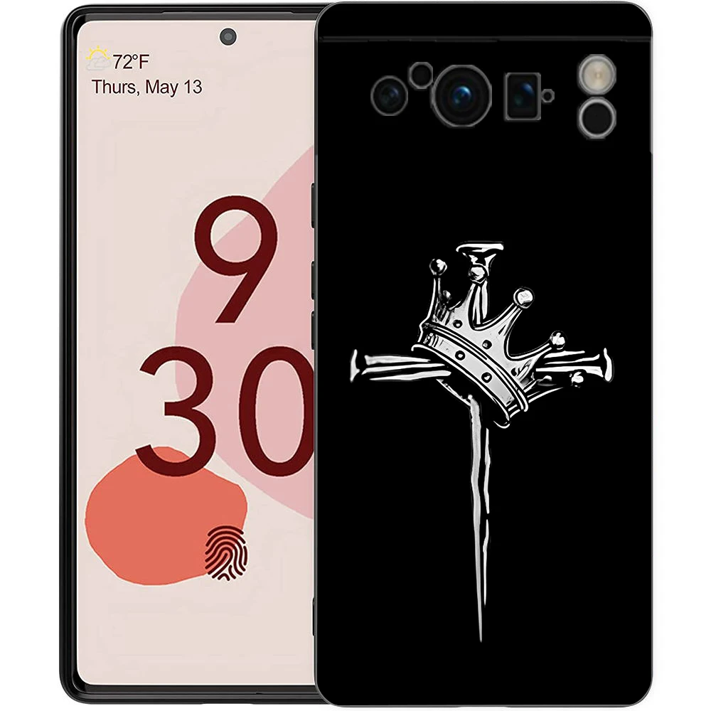 เคสโทรศัพท์ลายพระคัมภีร์คริสเตียน พระเยซู สำหรับ Google Pixel 10 9 8 7 6 Pro XL 9A 8A 6A 7A 5G เคสนิ่มกันกระแทก TPU สีดำ