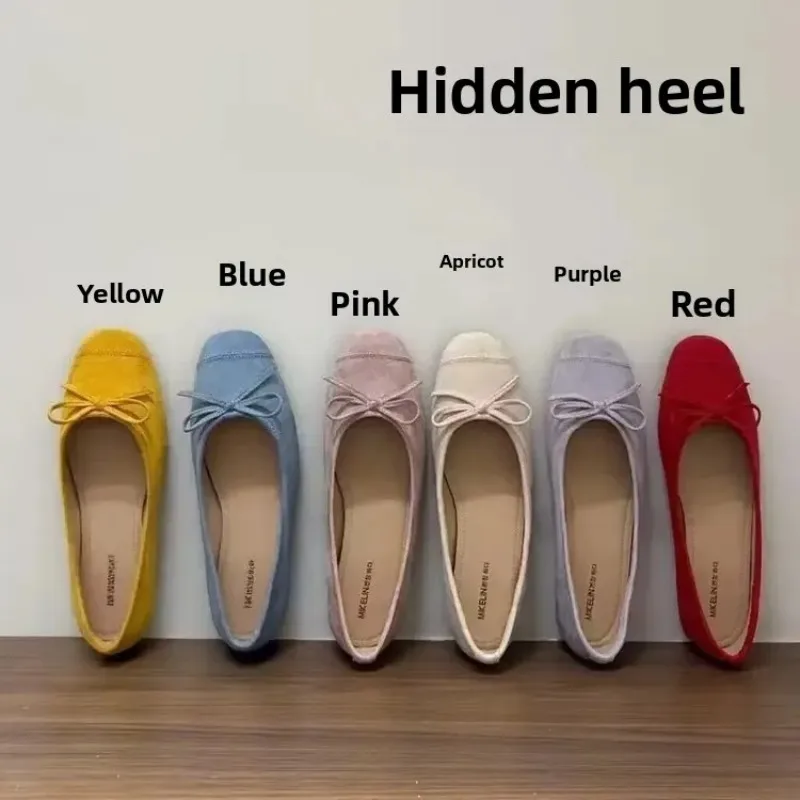

Женские балетки на плоской подошве с круглым носком, бархатная мягкая подошва, утягивающие туфли Мэри Джейн с узлом-бабочкой, удобные весенне-осенние туфли