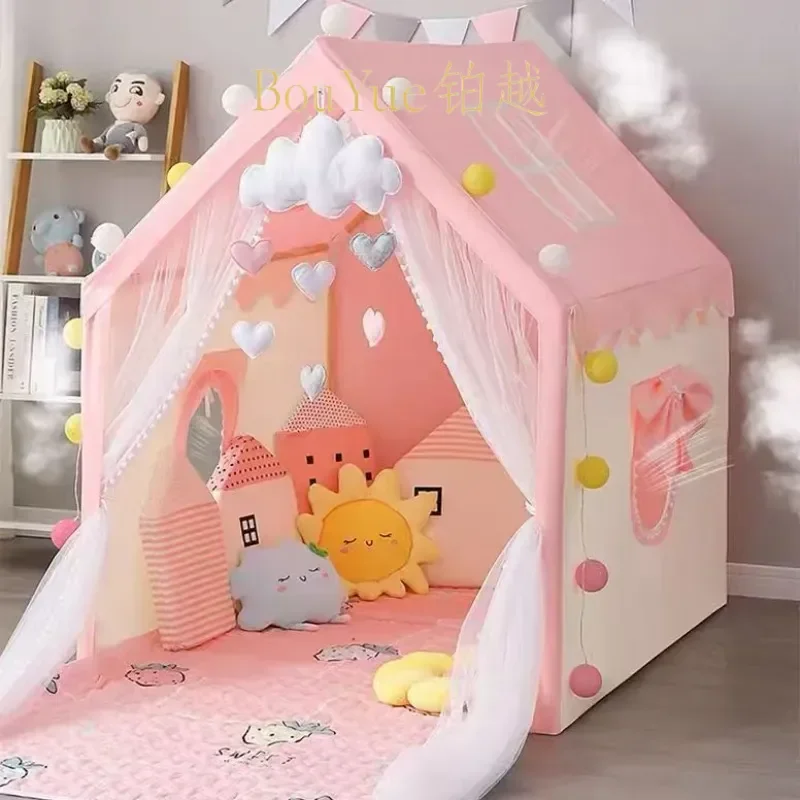 Kids Indoor Play Tent Princess Castle House Children Toy Playhouse for Boys Girls Baby Parent Child Room Game Fort