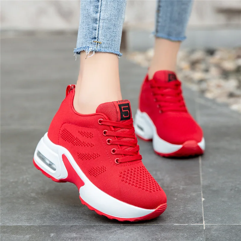 

Seasonal Soft Soled Mesh Breathable Inner Height Increasing Women's Shoes, Sports Running Shoes, Summer Sasual Shoes