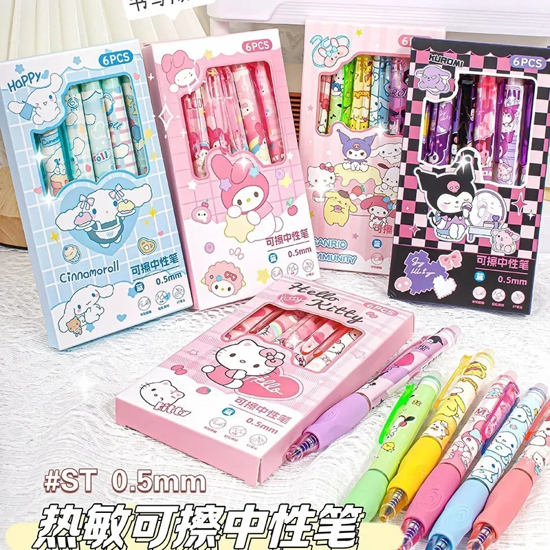 

Sanrio Erasable Gel Pen Blue My Melody Cinnamoroll Cute Click Pen Hello Kitty Girly Heart Student Stationery Birthday Gift