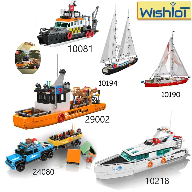 

MOC Ship Series Model Building Blocks Transport Ship/Modern Sailing Vessel/Lifeboat Assembled Collectible Boat Bricks Toy Gifts