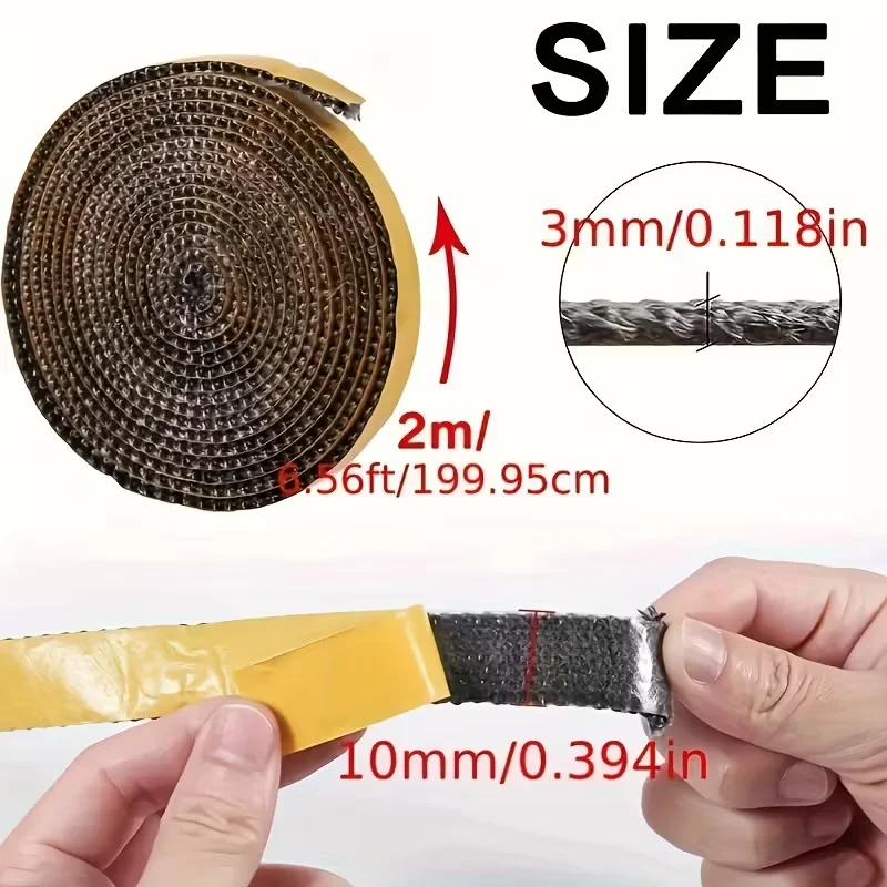 1Roll Flat Self Adhesive Wood Stove Gasket Tape Fiberglass Fireplace Door Gasket for Indoor Wood Burning Pellet Stove Smokers
